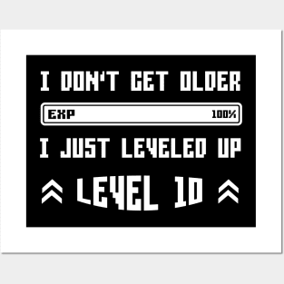 I Leveled Up 10th Birthday Funny Gamer Gaming Gift Idea Posters and Art